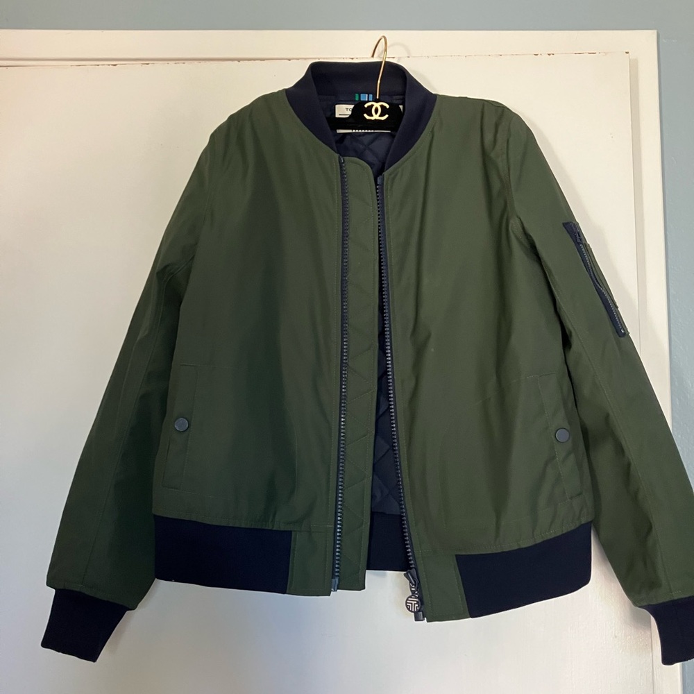 Tory Sport Navy Bomber Jacket